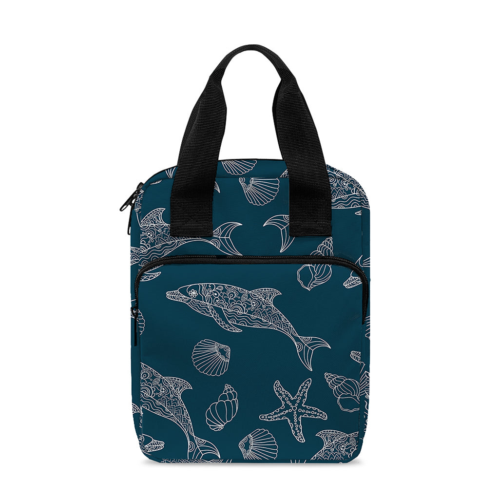 Vintage Dolphins Pattern Print Bible Tote Bag