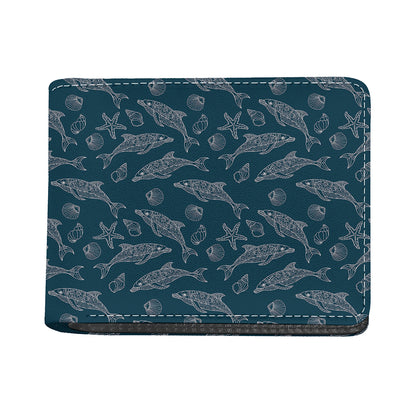 Vintage Dolphins Pattern Print Bifold Wallet