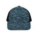 Vintage Dolphins Pattern Print Black Mesh Trucker Hat