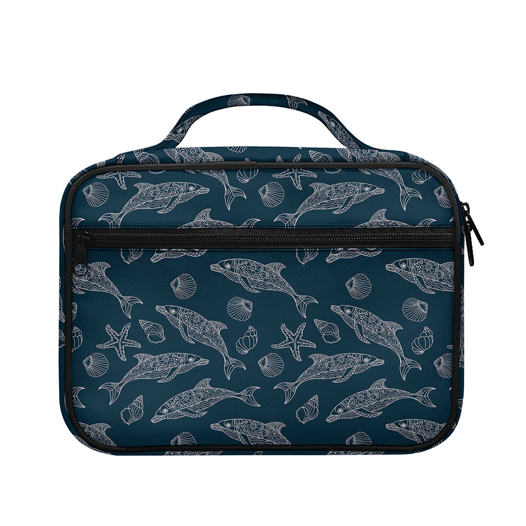 Vintage Dolphins Pattern Print Briefcase Bible Bag