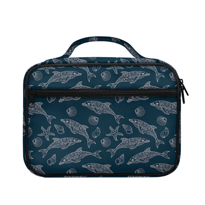 Vintage Dolphins Pattern Print Briefcase Bible Bag