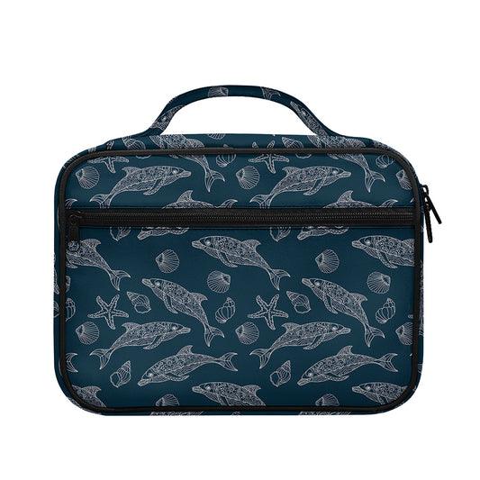 Vintage Dolphins Pattern Print Briefcase Bible Bag