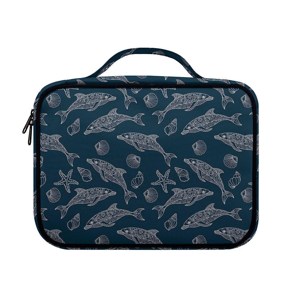 Vintage Dolphins Pattern Print Briefcase Bible Bag