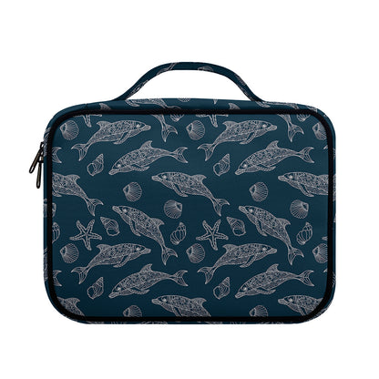 Vintage Dolphins Pattern Print Briefcase Bible Bag