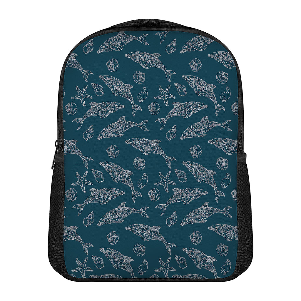 Vintage Dolphins Pattern Print Casual Backpack