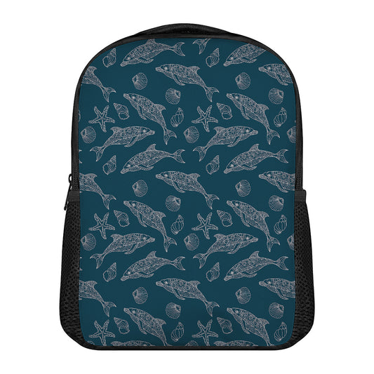 Vintage Dolphins Pattern Print Casual Backpack