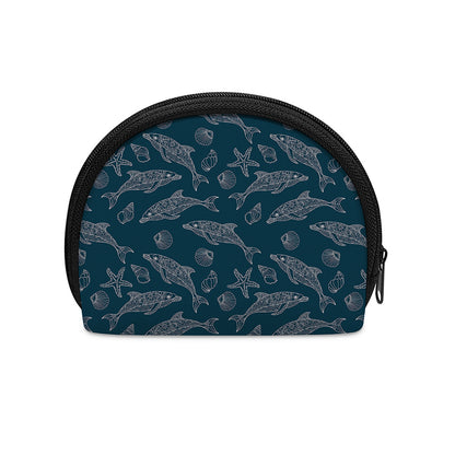 Vintage Dolphins Pattern Print Coin Purse