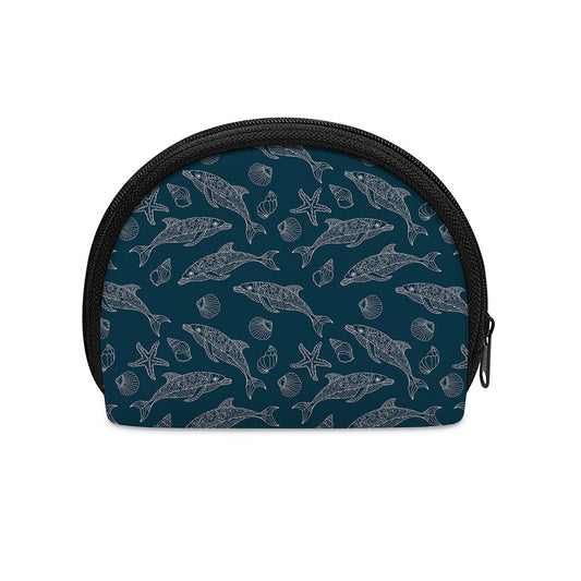 Vintage Dolphins Pattern Print Coin Purse