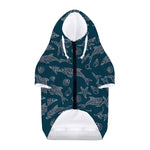 Vintage Dolphins Pattern Print Dog Zip Up Hoodie