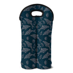 Vintage Dolphins Pattern Print Double Neoprene Wine Tote