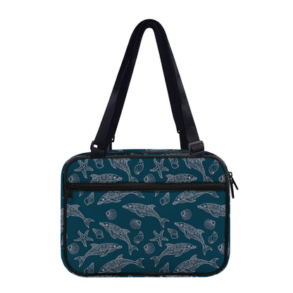 Vintage Dolphins Pattern Print Double Strap Bible Bag