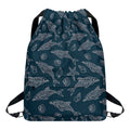 Vintage Dolphins Pattern Print Drawstring Backpack