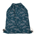 Vintage Dolphins Pattern Print Drawstring Bag