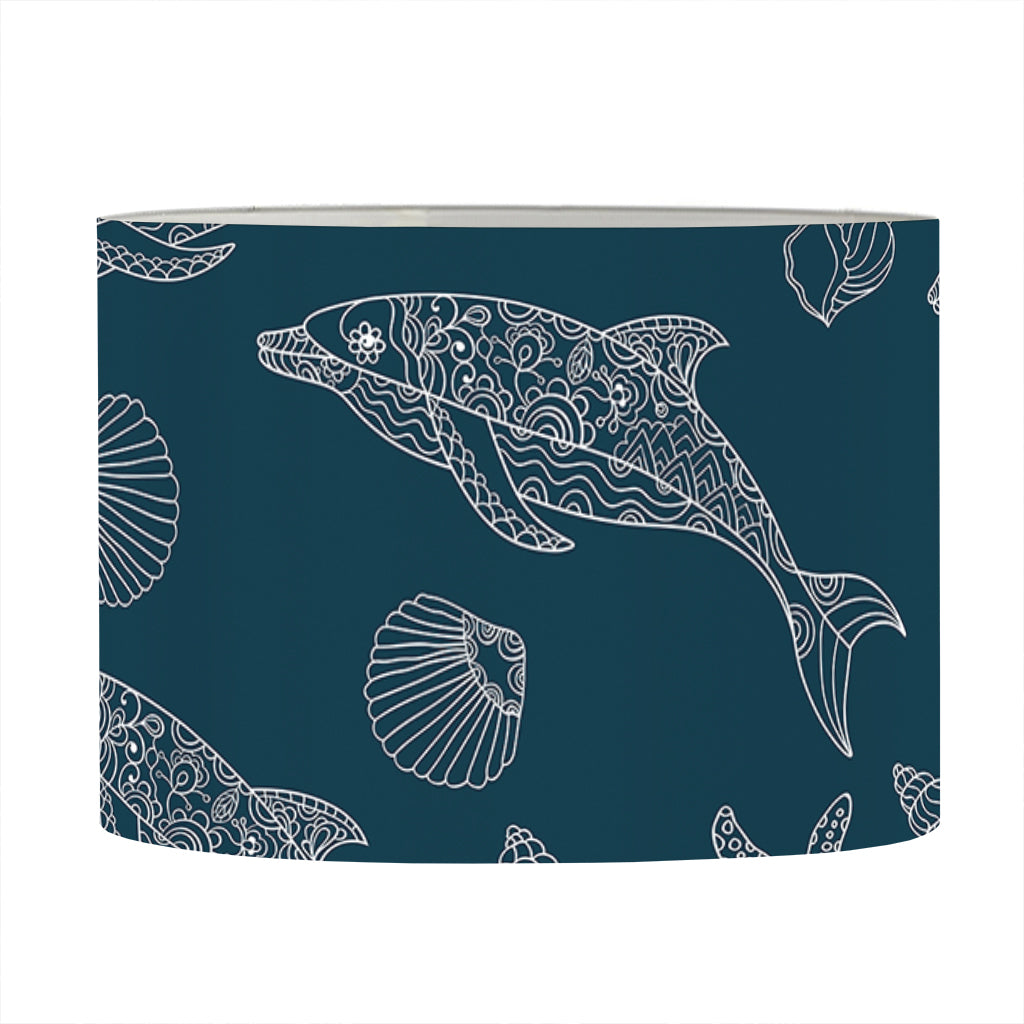 Vintage Dolphins Pattern Print Drum Lamp Shade