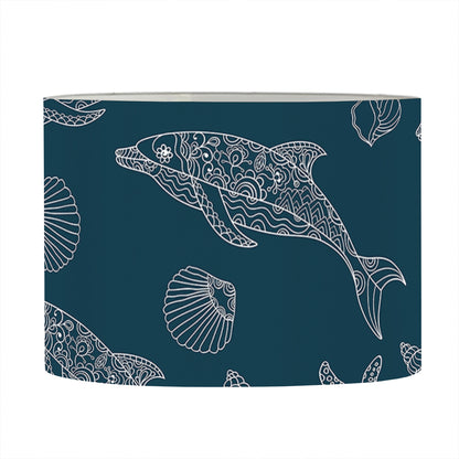 Vintage Dolphins Pattern Print Drum Lamp Shade
