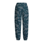 Vintage Dolphins Pattern Print Fleece Lined Knit Pants