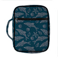 Vintage Dolphins Pattern Print Front Pocket Bible Bag