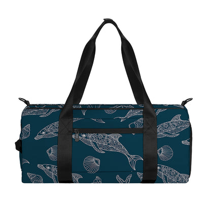 Vintage Dolphins Pattern Print Gym Bag