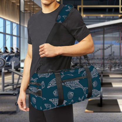 Vintage Dolphins Pattern Print Gym Bag