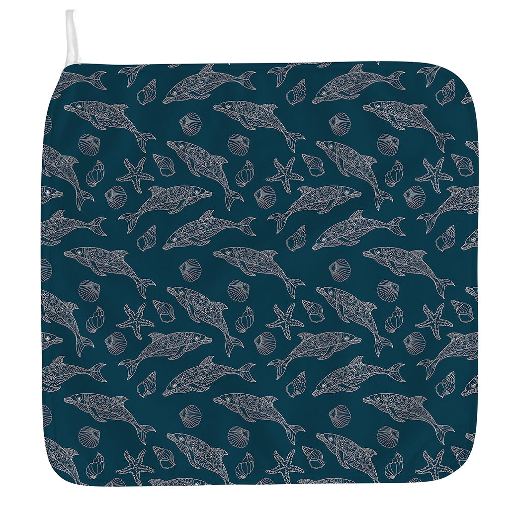 Vintage Dolphins Pattern Print Hand Towel