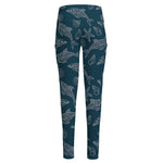 Vintage Dolphins Pattern Print High-Waisted Pocket Leggings
