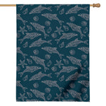 Vintage Dolphins Pattern Print House Flag