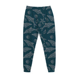 Vintage Dolphins Pattern Print Jogger Pants