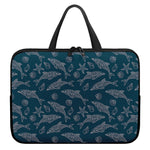 Vintage Dolphins Pattern Print Laptop Sleeve With Handle