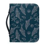 Vintage Dolphins Pattern Print Leather Bible Cover