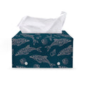 Vintage Dolphins Pattern Print Leather Tissue Box Cover
