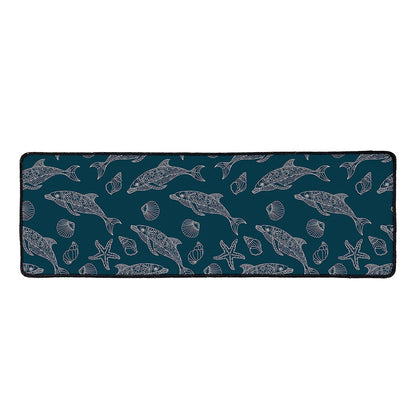 Vintage Dolphins Pattern Print Long Kitchen Mat
