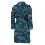 Vintage Dolphins Pattern Print Men's Bathrobe
