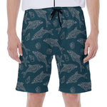 Vintage Dolphins Pattern Print Men's Beach Shorts