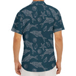 Vintage Dolphins Pattern Print Men's Deep V-Neck Shirt