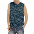 Vintage Dolphins Pattern Print Men's Fitness Tank Top