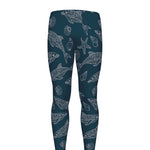 Vintage Dolphins Pattern Print Men's leggings