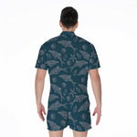 Vintage Dolphins Pattern Print Men's Rompers