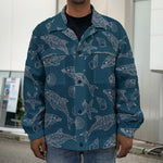 Vintage Dolphins Pattern Print Men's Shirt Jacket