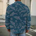 Vintage Dolphins Pattern Print Men's Shirt Jacket
