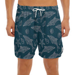 Vintage Dolphins Pattern Print Men's Split Running Shorts