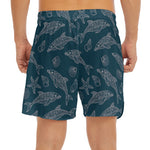 Vintage Dolphins Pattern Print Men's Split Running Shorts