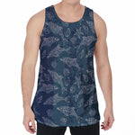 Vintage Dolphins Pattern Print Men's Velvet Tank Top