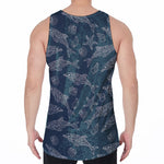 Vintage Dolphins Pattern Print Men's Velvet Tank Top