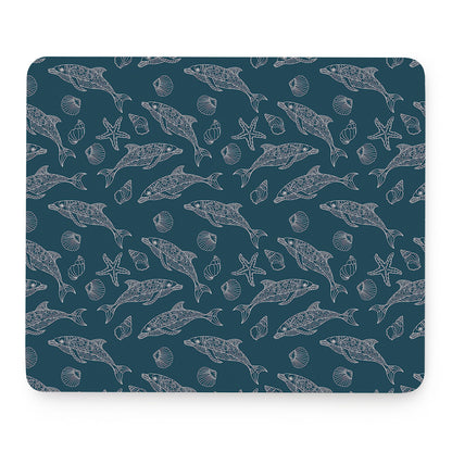 Vintage Dolphins Pattern Print Mouse Pad