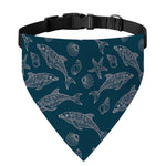Vintage Dolphins Pattern Print Over The Collar Dog Bandana