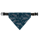 Vintage Dolphins Pattern Print Over The Collar Dog Bandana