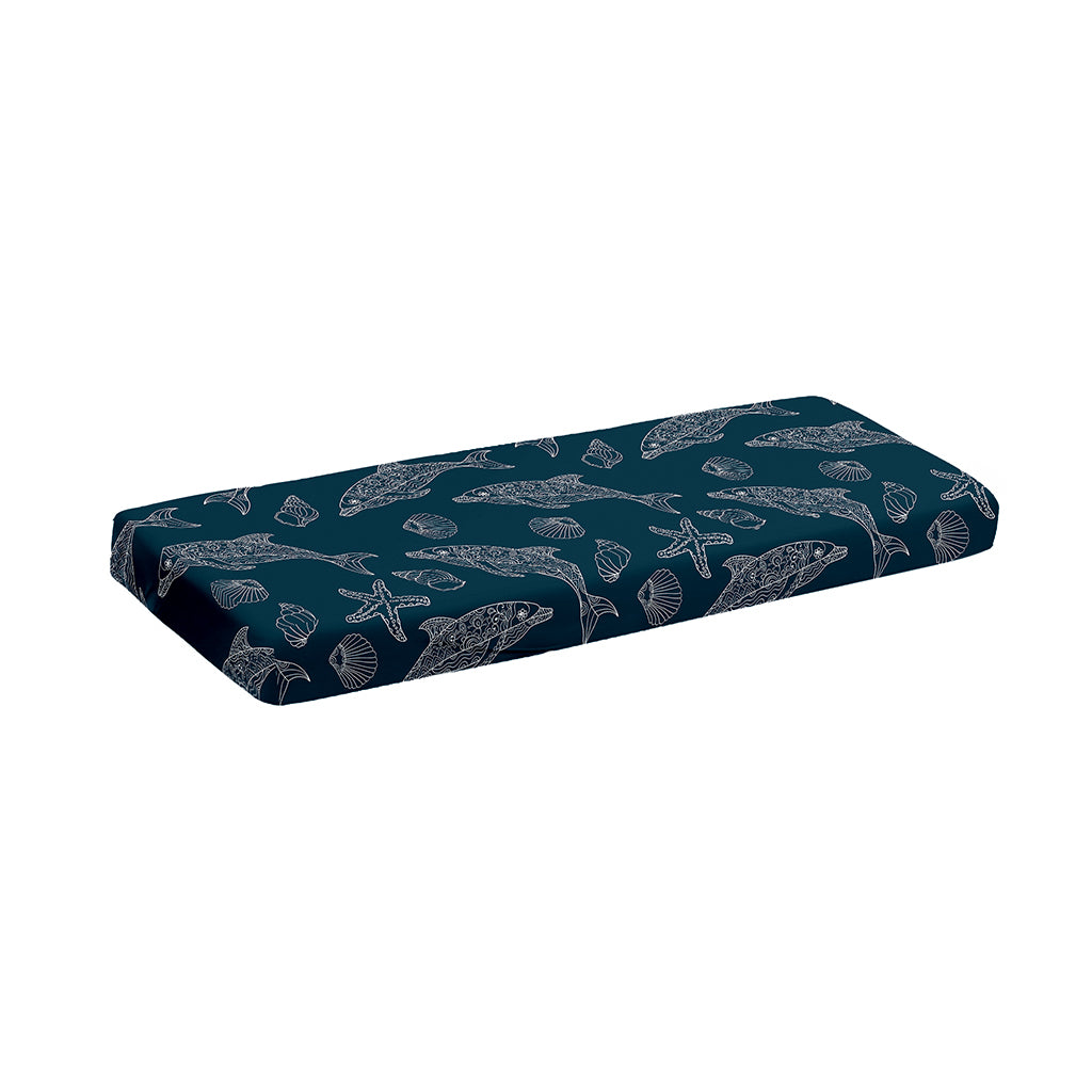 Vintage Dolphins Pattern Print Piano Keyboard Cover
