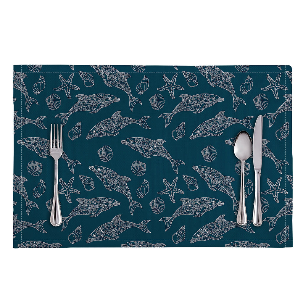 Vintage Dolphins Pattern Print Placemat