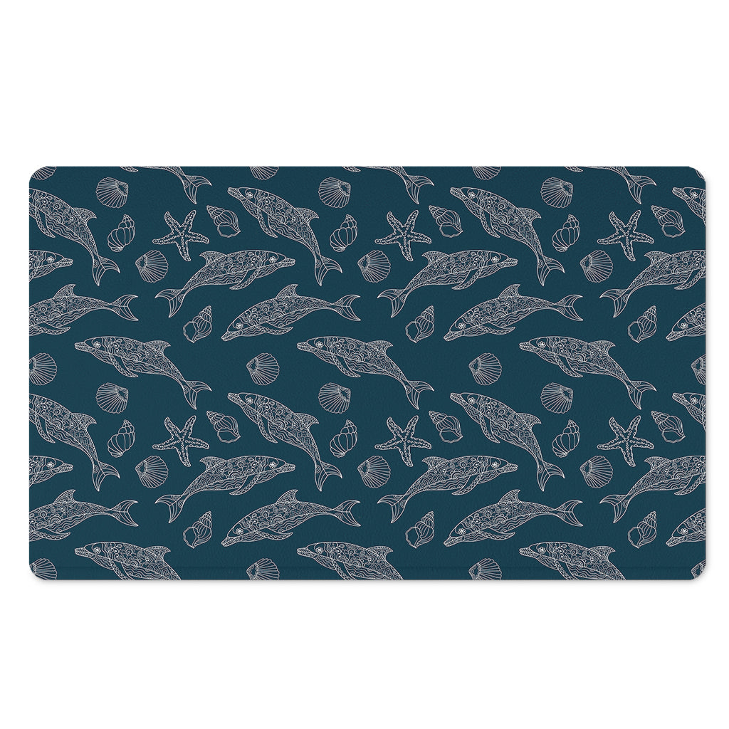 Vintage Dolphins Pattern Print Polyester Doormat