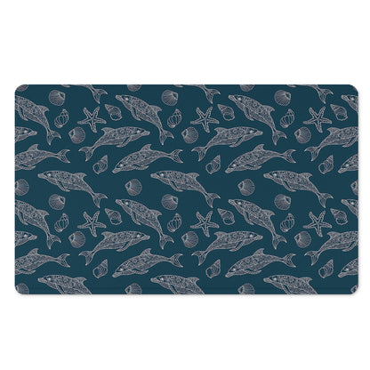 Vintage Dolphins Pattern Print Polyester Doormat